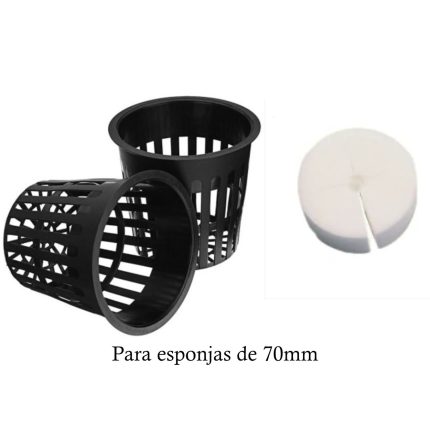 Cestos Hidropónicos + Esponja 20 unidades